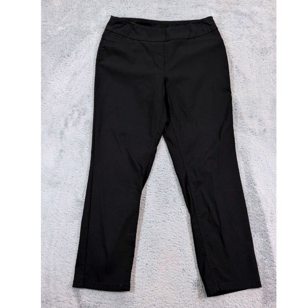 Westbound Park Ave Fit Pull On Pants Women's 12 Short Black Stretch Straight Leg